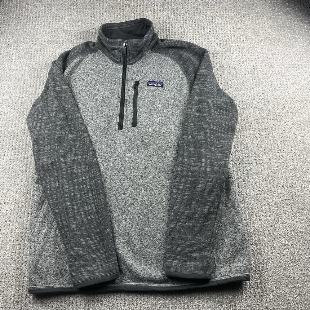 Patagonia Better Sweater 1/4 Zip Mens Large Nickel Forge Grey Pullover 25522